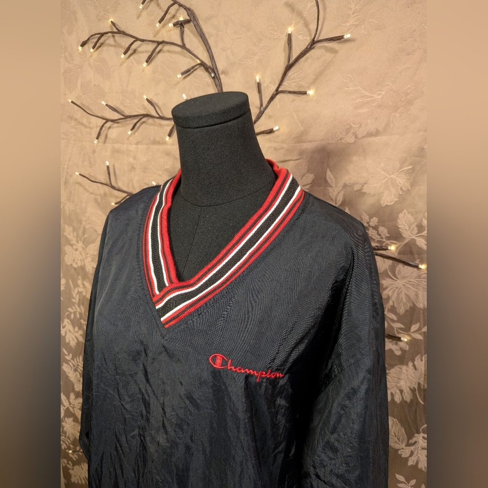 Champion V-Neck Pullover Windbreaker, Size M, Used Condition! - Picture 2 of 8